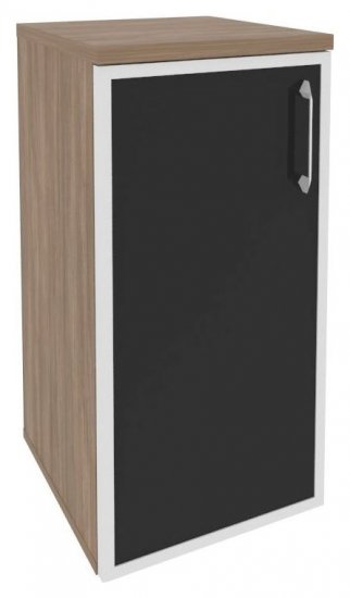 Шкаф низкий узкий левый черное стекло