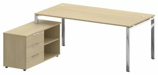 Стол руководителя с опорной тумбой левый