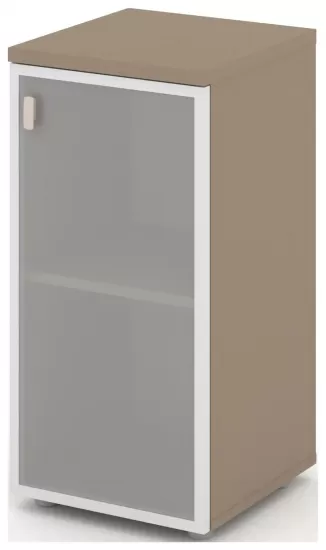 Шкаф низкий узкий правый (1 низкий фасад стекло в раме)